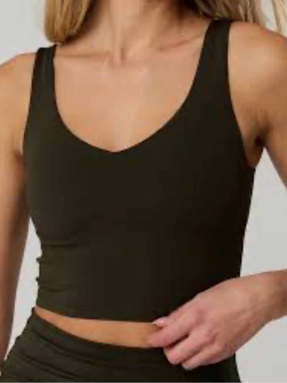 Aerie Offline Black Cropped Tank Bralette - XXS